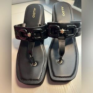 Aldo Black Wedge Shoes Elegant Design